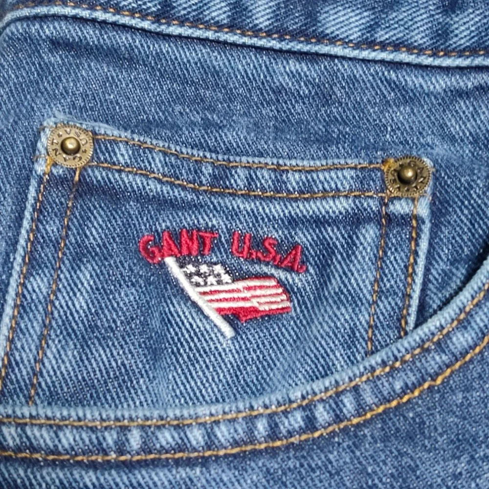VTG GANT USA Men 38X32 (Actual 37x31)‎ Blue Denim Five Pocket Jeans